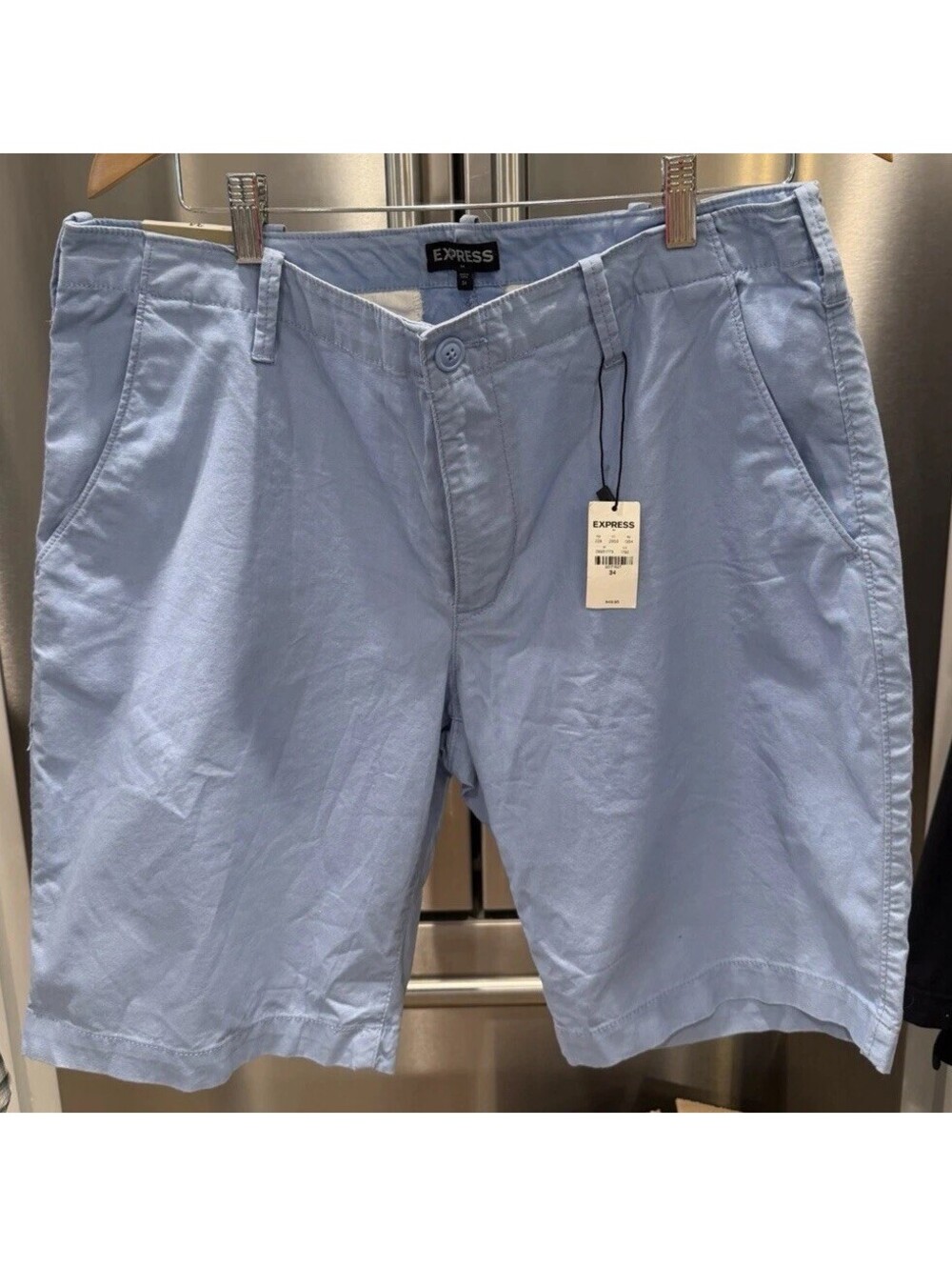 Express Chino shorts sky blue mens classic sz 34 New!